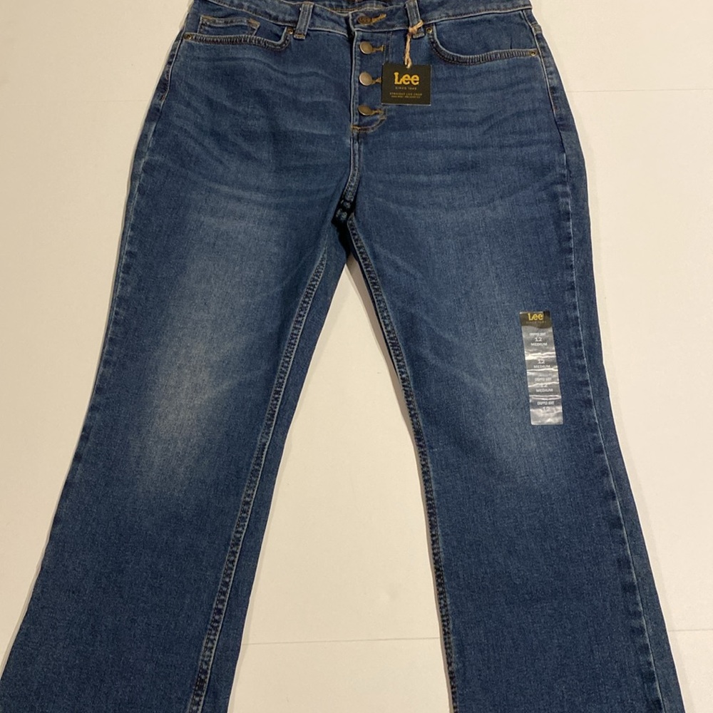 Lee SZ 12 High Rise Cropped Boot Cut Denim Jeans New D5 - Picture 8 of 15
